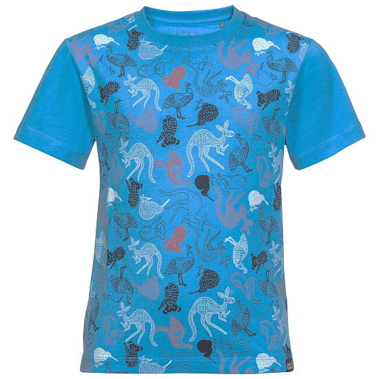 Футболка детская Jack Wolfskin Walhalla Hills Sky Blue Allover - Фото 1 большая