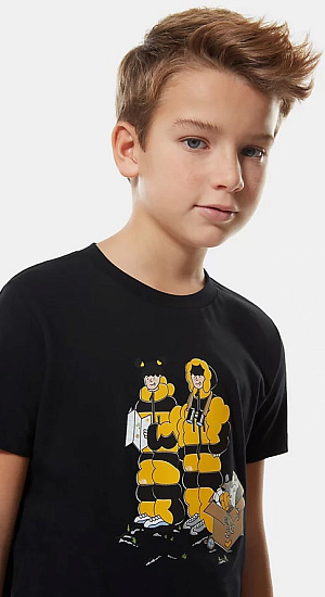 Футболка детская The North Face Graphic Black Him Suit Print - Фото 5 большая