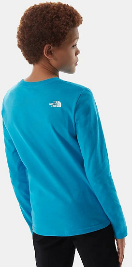 Футболка детская The North Face LS Easy Tee Meridian Blue - Фото 5 большая