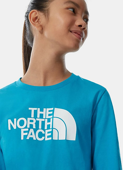 Футболка детская The North Face LS Easy Tee Meridian Blue - Фото 8 большая