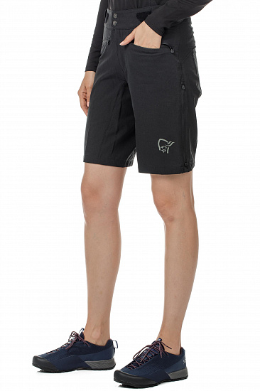 Шорты женские Norrona Fjora Flex1 Lightweight Caviar - Фото 4 большая