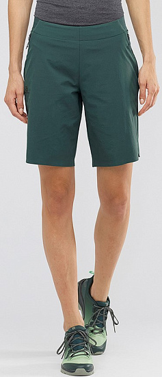 Шорты женские Salomon Wayfarer Pull On Green - Фото 2 большая