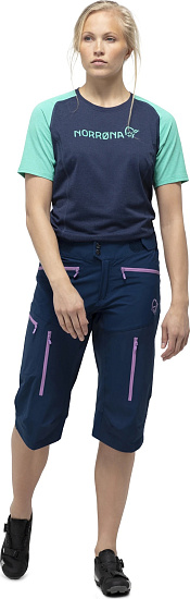 Шорты женские Norrona Fjora Flex1 Indigo Night/Violet Tulle - Фото 3 большая