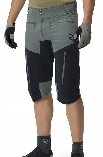 Шорты мужские Norrona Fjora Flex1 Castor Grey/Caviar - Фото 2 большая