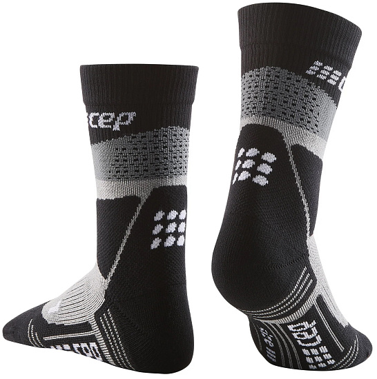 Носки мужские CEP C073M Max Cushion Compression Hiking Mid Cut Grey/Black - Фото 3 большая