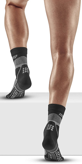 Носки мужские CEP C073M Max Cushion Compression Hiking Mid Cut Grey/Black - Фото 5 большая