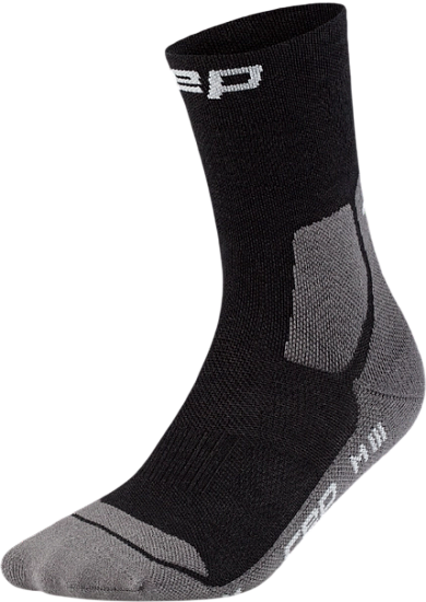 Носки мужские CEP C516UM Hiking Light Cushion Mid Cut Black/Grey - Фото 1 большая