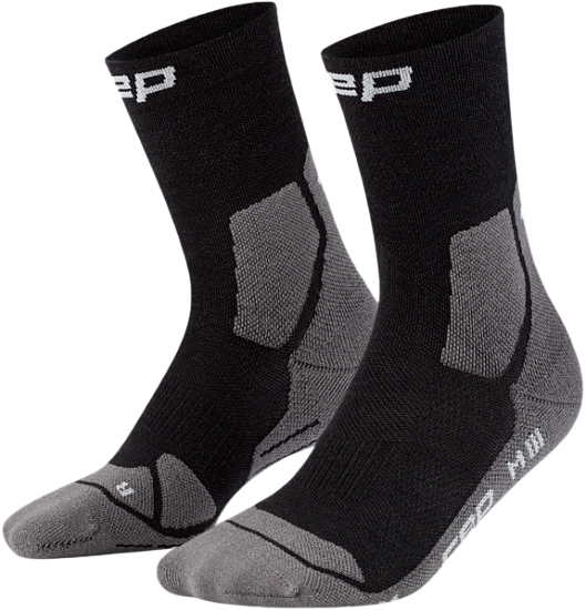 Носки мужские CEP C516UM Hiking Light Cushion Mid Cut Black/Grey - Фото 3 большая