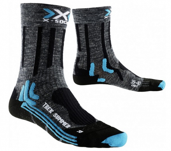 Носки женские X-Socks Trekking Summer Antracite/Black - Фото 1 большая