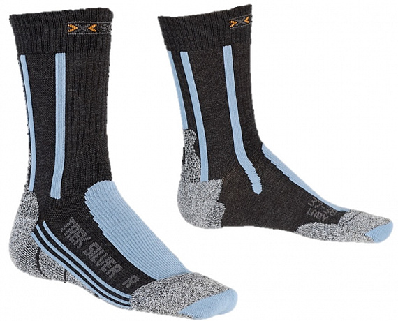 Носки женские X-Socks Trekking Silver Sinofit Anthracite/Azure - Фото 1 большая