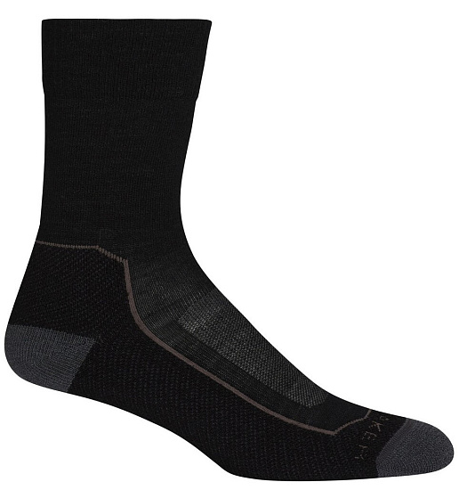 Носки женские Icebreaker Hike+ Light Crew Blk/Monson/Mink - Фото 1 большая