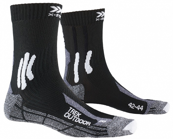 Носки X-Socks Trek Outdoor Opal Black/Dolomite Grey Melange - Фото 1 большая