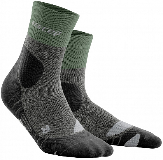 Носки женские CEP C053W Hiking Merino Compression Mid Cut Green/Light Grey - Фото 1 большая