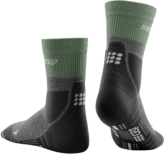Носки женские CEP C053W Hiking Merino Compression Mid Cut Green/Light Grey - Фото 2 большая