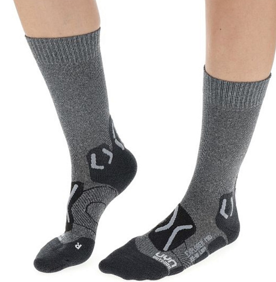 Носки женские UYN Outdoor Explorer Mid Grey Melange/Pearl Grey - Фото 3 большая