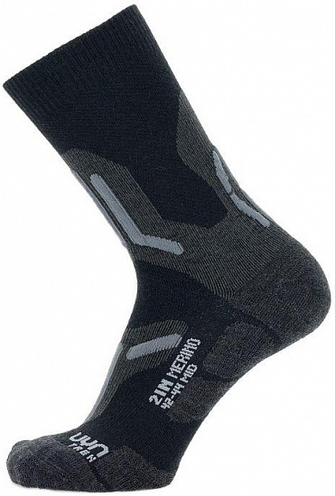 Носки мужские UYN Trekking 2In Merino Mid Black/Grey - Фото 1 большая