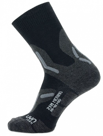 Носки женские UYN Trekking 2In Merino Mid Black/Grey - Фото 1 большая