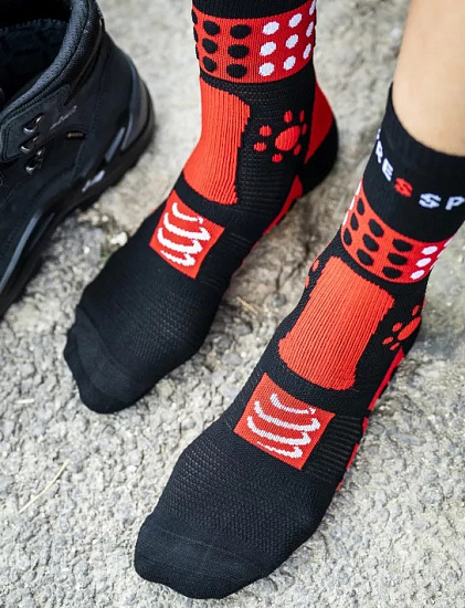 Носки Compressport Trekking Black/Core Red/White - Фото 4 большая