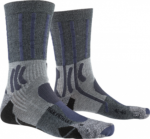 Носки X-socks Trek Path Ultra Lt Opal Black / Dolomite Grey Melange - Фото 1 большая