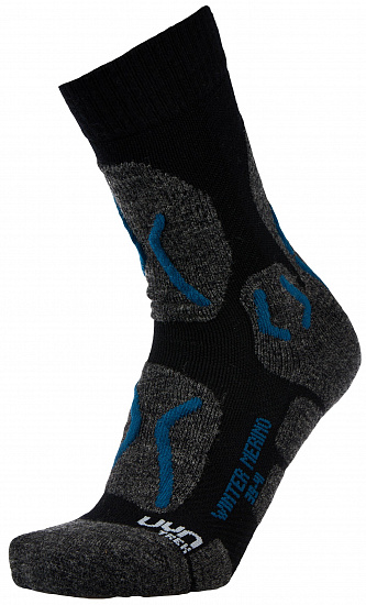 Носки мужские UYN Trekking Winter Merino Anthracite Melange/Petrol Blue - Фото 1 большая