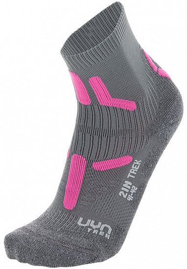 Носки женские UYN Trekking 2In Mid Grey/Pink - Фото 1 большая