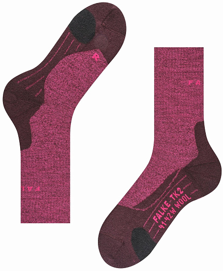 Носки женские Falke TK2 Wool Burgundy - Фото 6 большая