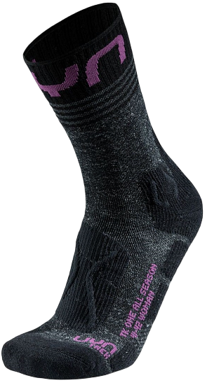 Носки женские UYN Trekking One All Season Mid Black/Purple - Фото 1 большая