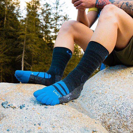 Носки мужские UYN Trekking Five Merino Anthracite/Blue - Фото 2 большая