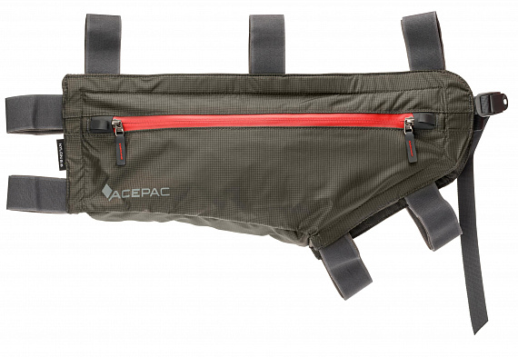 Велосипедная сумка Acepac Zip Frame M Grey - Фото 1 большая