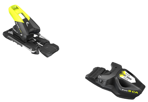 Горнолыжные крепления Head Evo 9 Gw Ca Brake 85 [D] Solid Black/Flash Yellow - Фото 4 большая