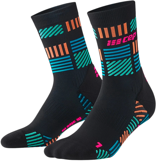 Носки женские CEP C10L2W The Run Limited Edition Black/Neon Pink - Фото 1 большая