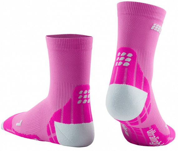 Носки женские CEP Ultralight Short C2UUW Pink/Light grey - Фото 3 большая