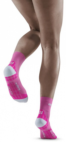 Носки женские CEP Ultralight Short C2UUW Pink/Light grey - Фото 4 большая