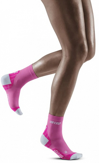 Носки женские CEP Ultralight Short C2UUW Pink/Light grey - Фото 5 большая