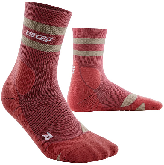 Носки женские CEP C053HW в стиле 80-х красный/песочный - Фото 2 большая