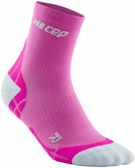 Носки женские CEP Ultralight Short C2UUW Electric Pink/Light Grey - Фото 1 большая