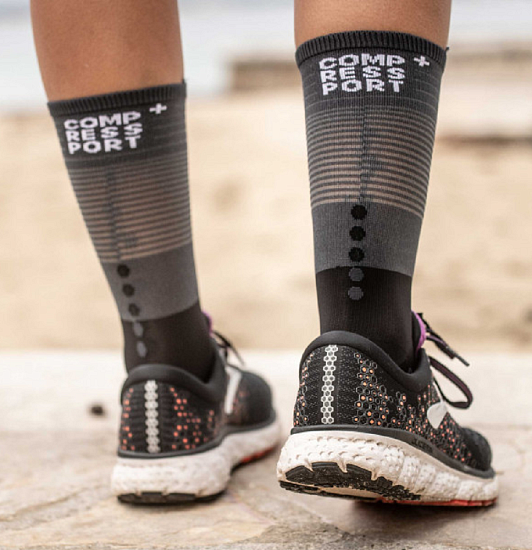 Носки Compressport Mid Compression Черный/Серый - Фото 4 большая