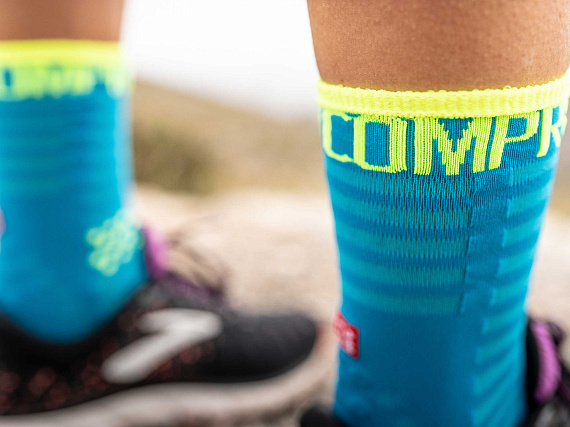Носки Compressport Run Ultralight High v3 Голубой  - Фото 3 большая
