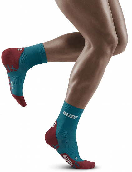 Носки мужские CEP Ultralight Short C2UUM Petrol/Dark red - Фото 3 большая