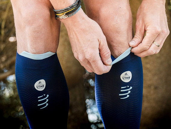 Гетры Compressport R2 Oxygen Blue - Фото 2 большая