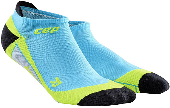 Функциональные ультракороткие мужские носки CEP лазурный/зелёный - Фото 1 большая