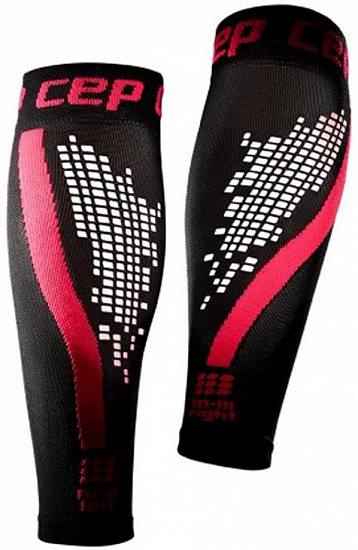 Компрессионные гетры женские CEP Nighttech C30NW со светоотражателями Black/Pink - Фото 1 большая