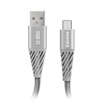 Кабель SBS USB 2.0/Type C Aramid Fibre 1,5м Серебристый