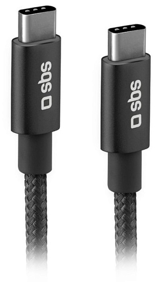 Кабель SBS Type C 2.0/Type C 2.0 1,5м Чёрный - Фото 1 большая