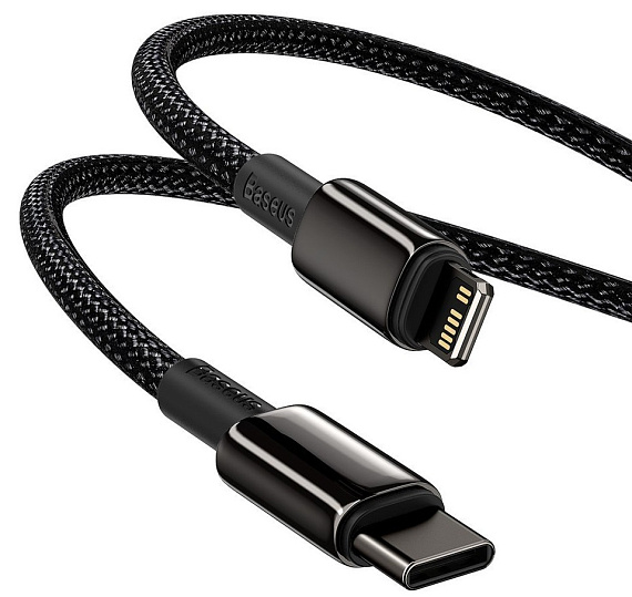 Кабель Baseus Tungsten Gold CATLWJ-A01 Type-C to iP 2m Black - Фото 3 большая