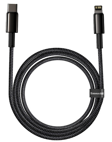 Кабель Baseus Tungsten Gold CATLWJ-A01 Type-C to iP 2m Black - Фото 4 большая
