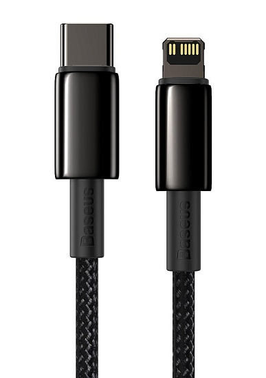 Кабель Baseus Tungsten Gold CATLWJ-A01 Type-C to iP 2m Black - Фото 5 большая