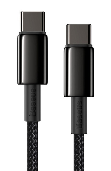 Кабель Baseus Tungsten Gold CATWJ-01 Type-C-Type-C 1m Black - Фото 3 большая