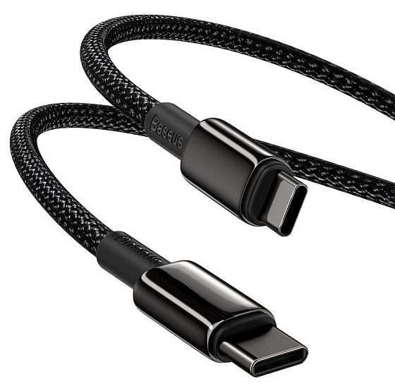 Кабель Baseus Tungsten Gold CATWJ-01 Type-C-Type-C 1m Black - Фото 5 большая