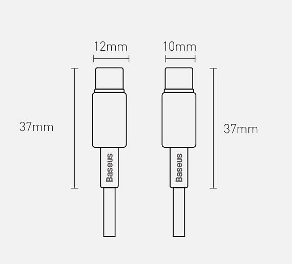 Кабель Baseus Tungsten Gold CATWJ-01 Type-C-Type-C 1m Black - Фото 8 большая
